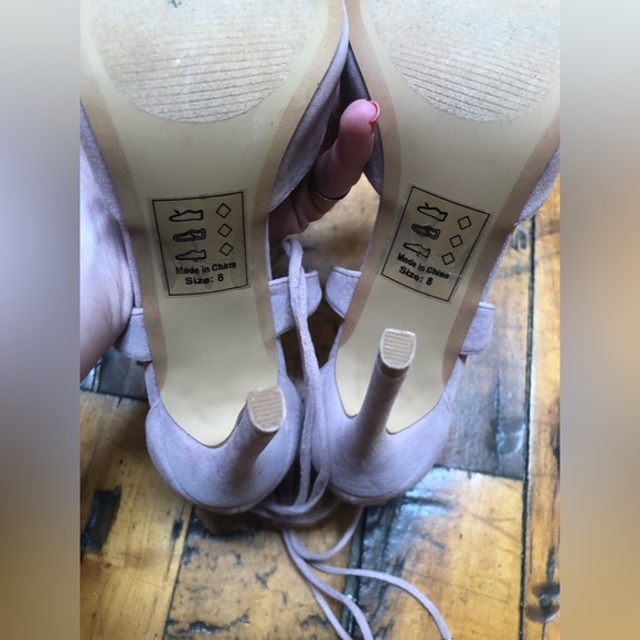 Lulu’s pink suede high heels, size 8 - Picture 4 of 5